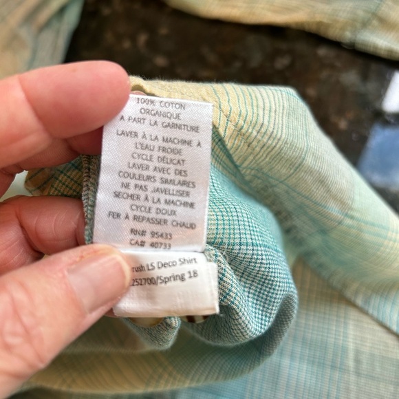 Toad & Co Aquifer Airbrush Long Sleeve Deco button down. Organic cotton. EUC. L - Picture 11 of 11